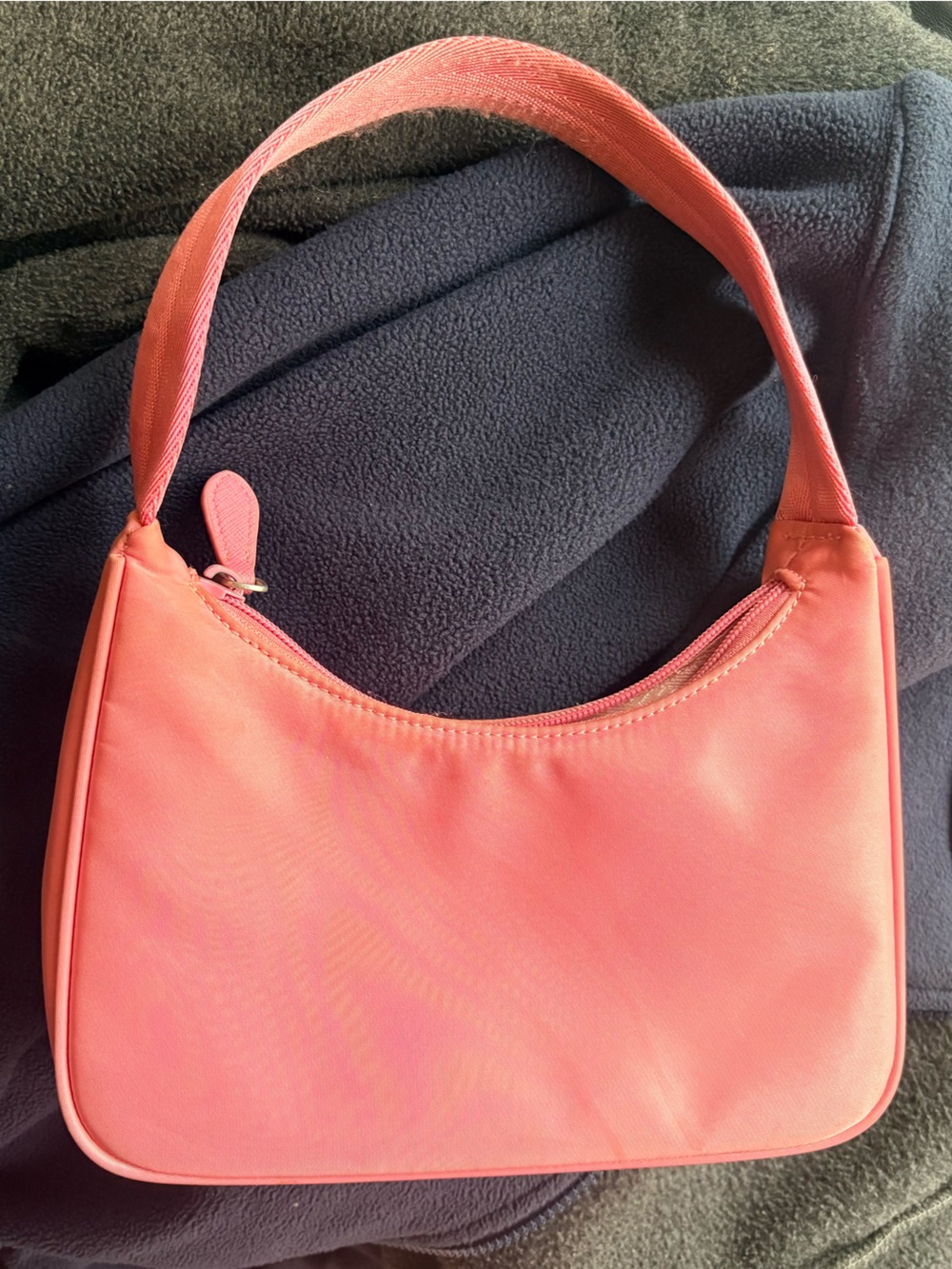 Pink Nylon Y2K Shoulder Bag